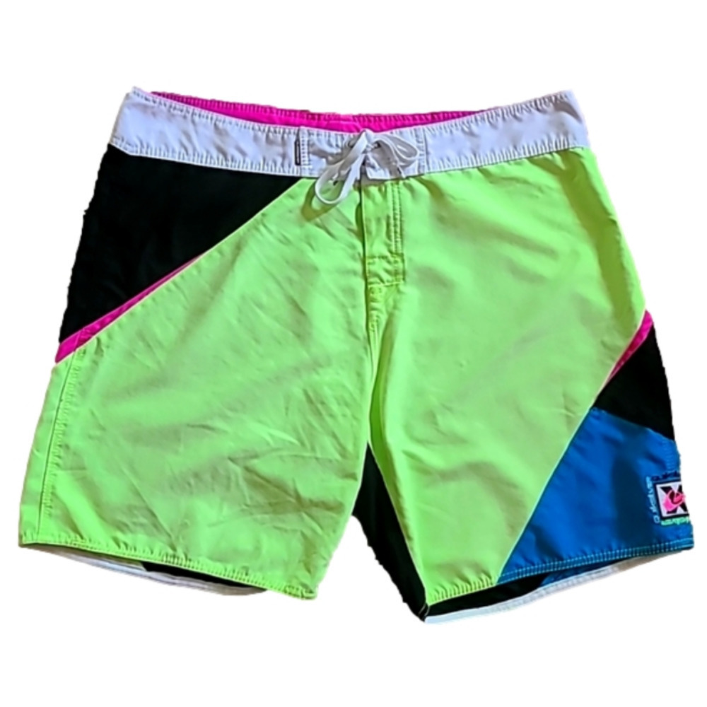 𝅺QUIKSILVER Vintage Neon Multicolor Board Shorts